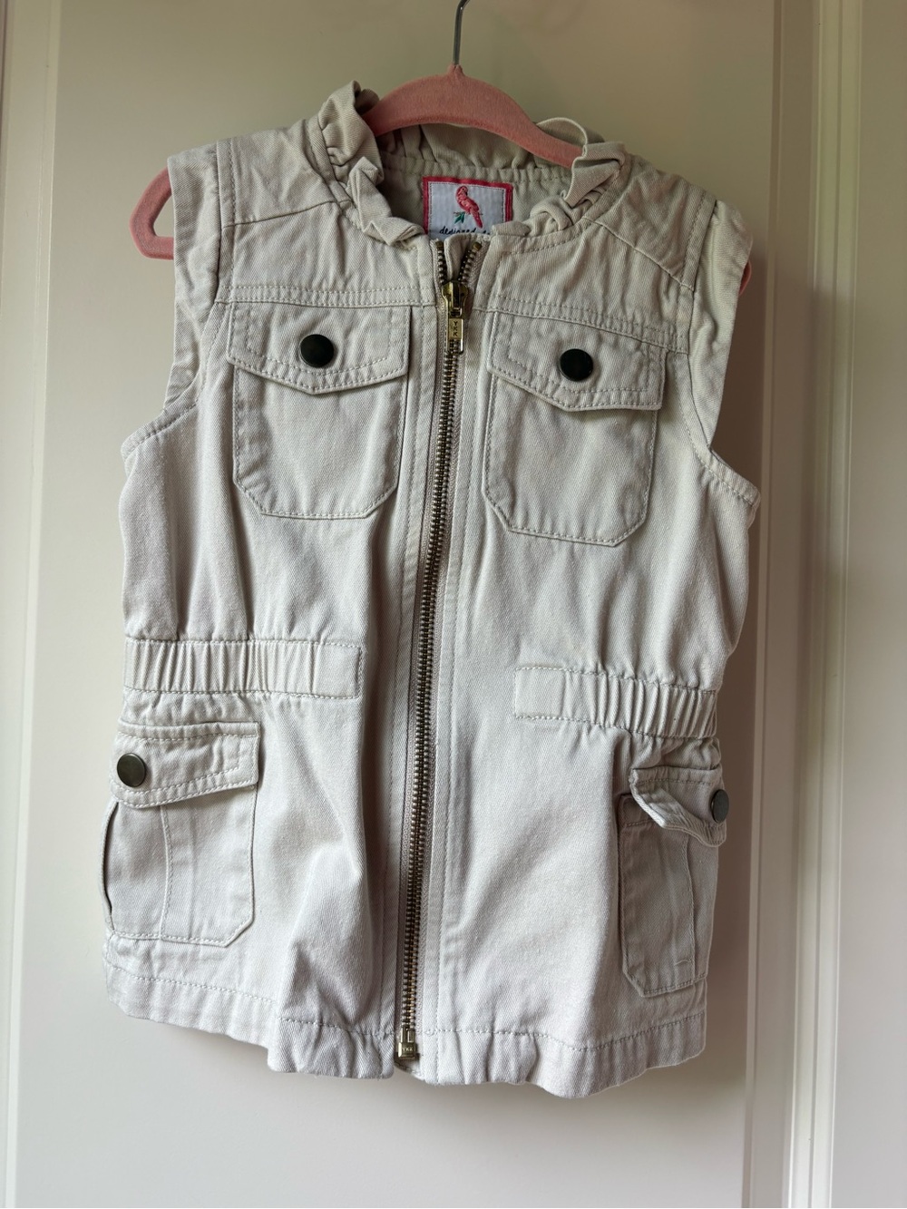 Gymboree Cream Ruffled Collar Vest  / SZ 4 (EUC)